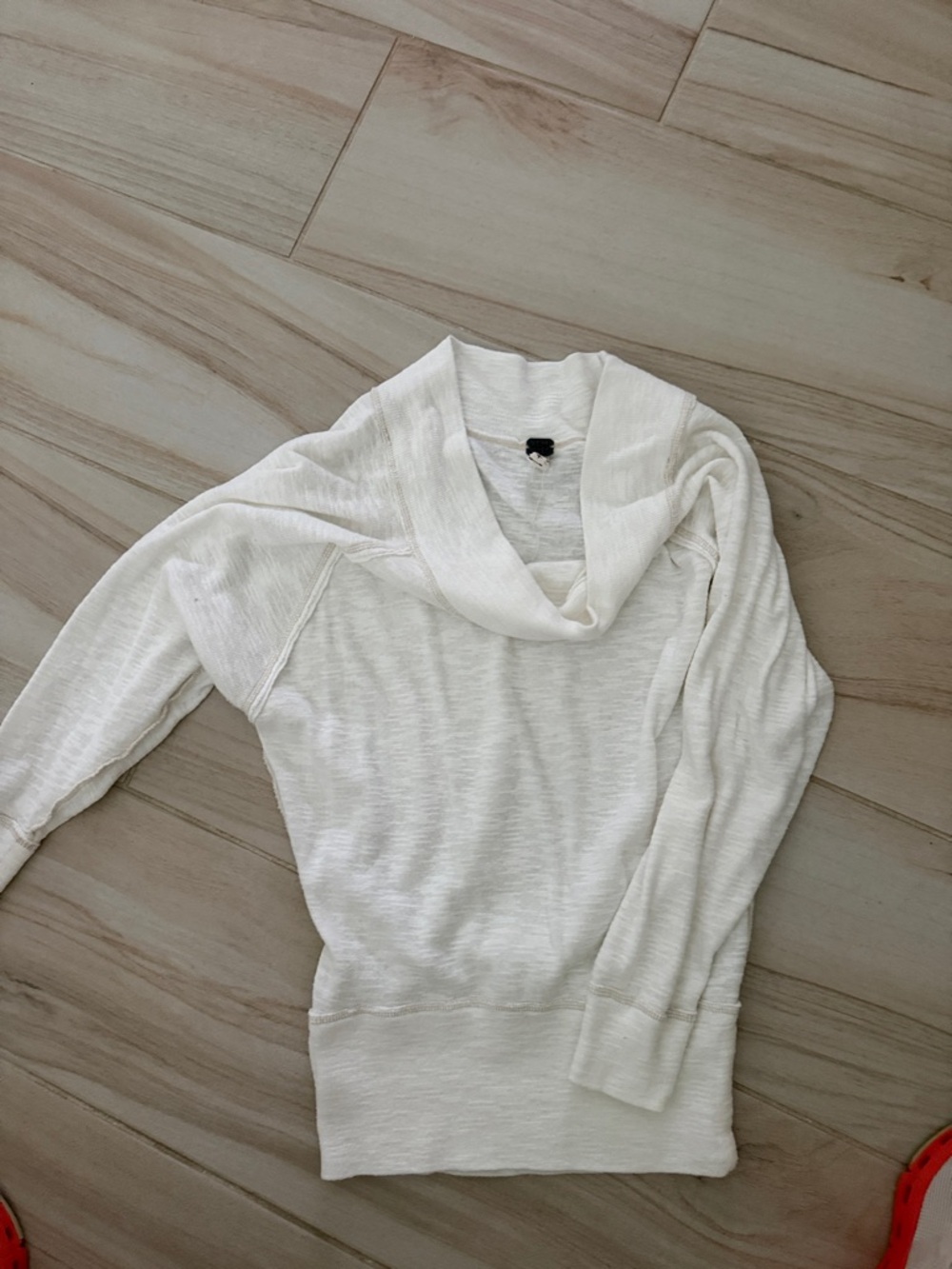We The Free Women's White Cowl Neck Lightweight Sweater